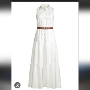 Michael Kors White Slub Shirt Dress